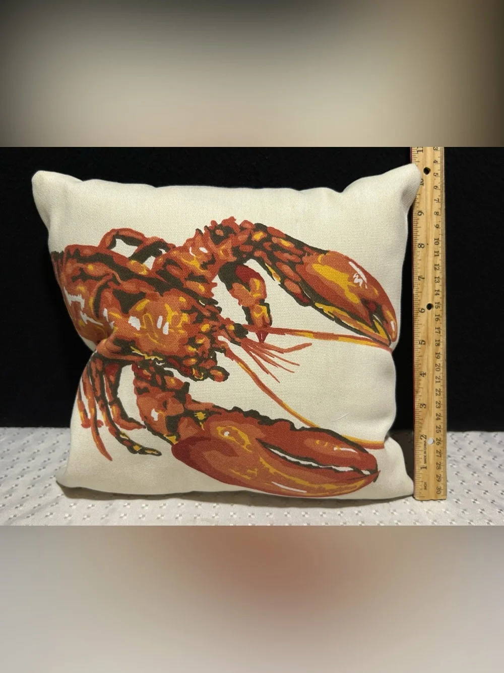 Pottery Barn Outdoor/Indoor Decorative Pillow Lobster Pattern 12 x 12